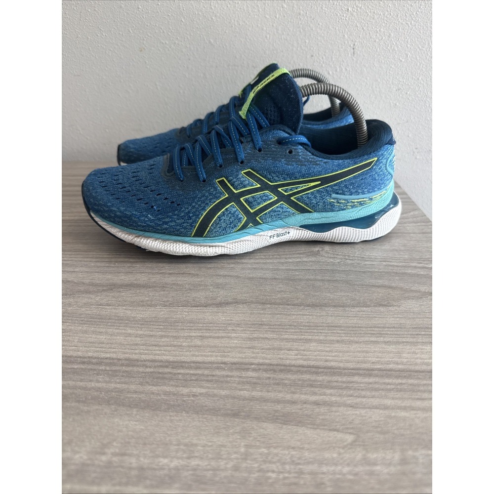 Asics Gel-Nimbus 24 Mens Size 8.5 Blue Green Athletic Running Shoes Sneakers
